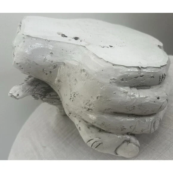 Hands Palm Garden Bird Feeder Large Feeding Station Resin Decor Water bowl - Picture 6 of 6